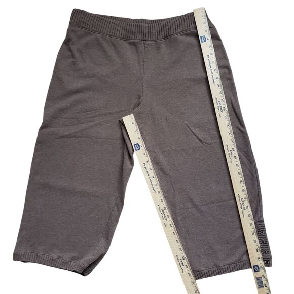 J Jill Womens Pants Large Capri Cropped Brown Cotton Elastic Waist Straight Boho - Picture 7 of 13